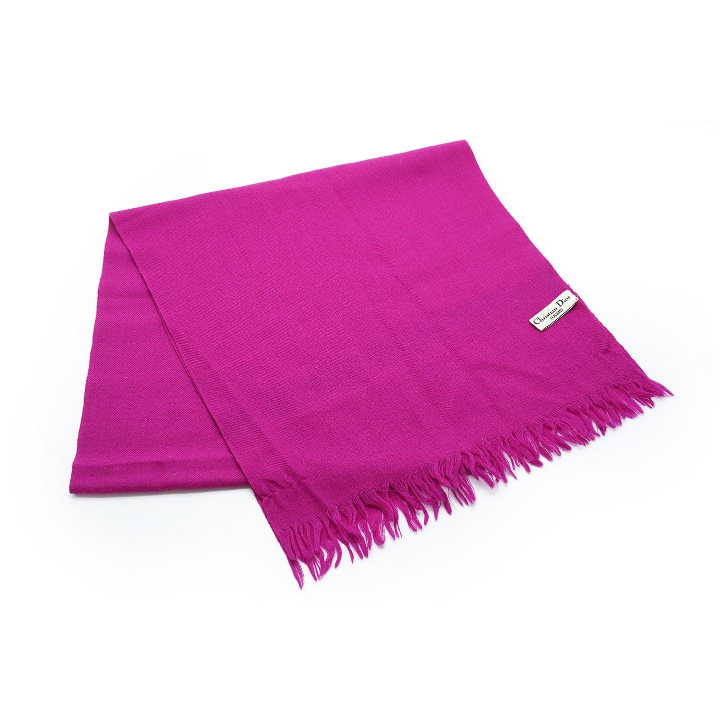 Christian Dior Echarpes Two-tone Fringed Wool Scarf