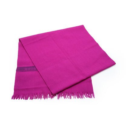 Christian Dior Echarpes Two-tone Fringed Wool Scarf
