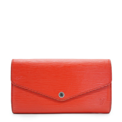 Epi Portefeuille Sarah Coquelicot Red Long Wallet