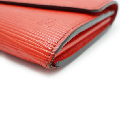 Epi Portefeuille Sarah Coquelicot Red Long Wallet