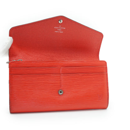 Epi Portefeuille Sarah Coquelicot Red Long Wallet