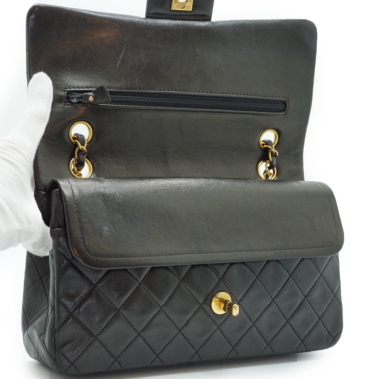 Double Flap Matelasse 25 Lambskin Chain Shoulder Bag