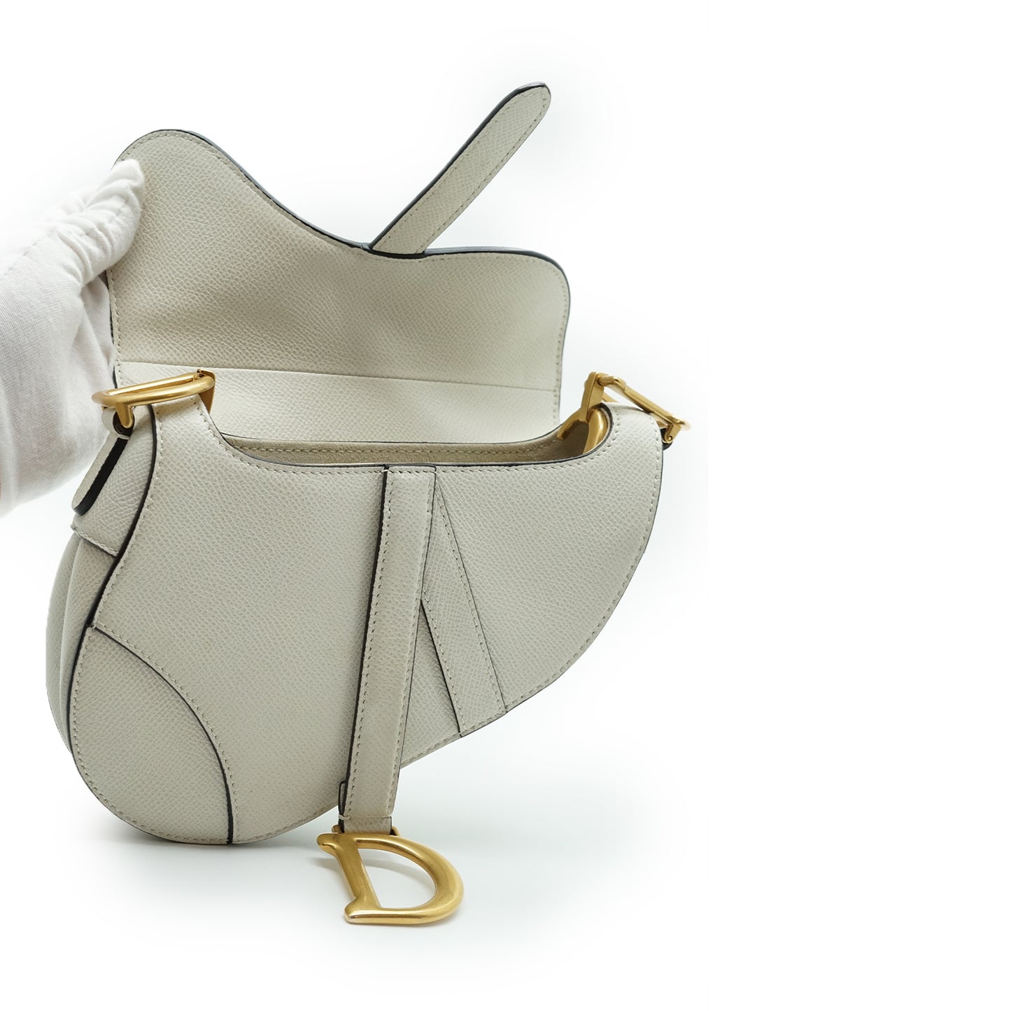 Grained Calfskin Mini Saddle Bag