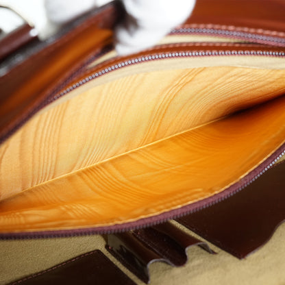 Vintage Bamboo Patent Leather Briefcase