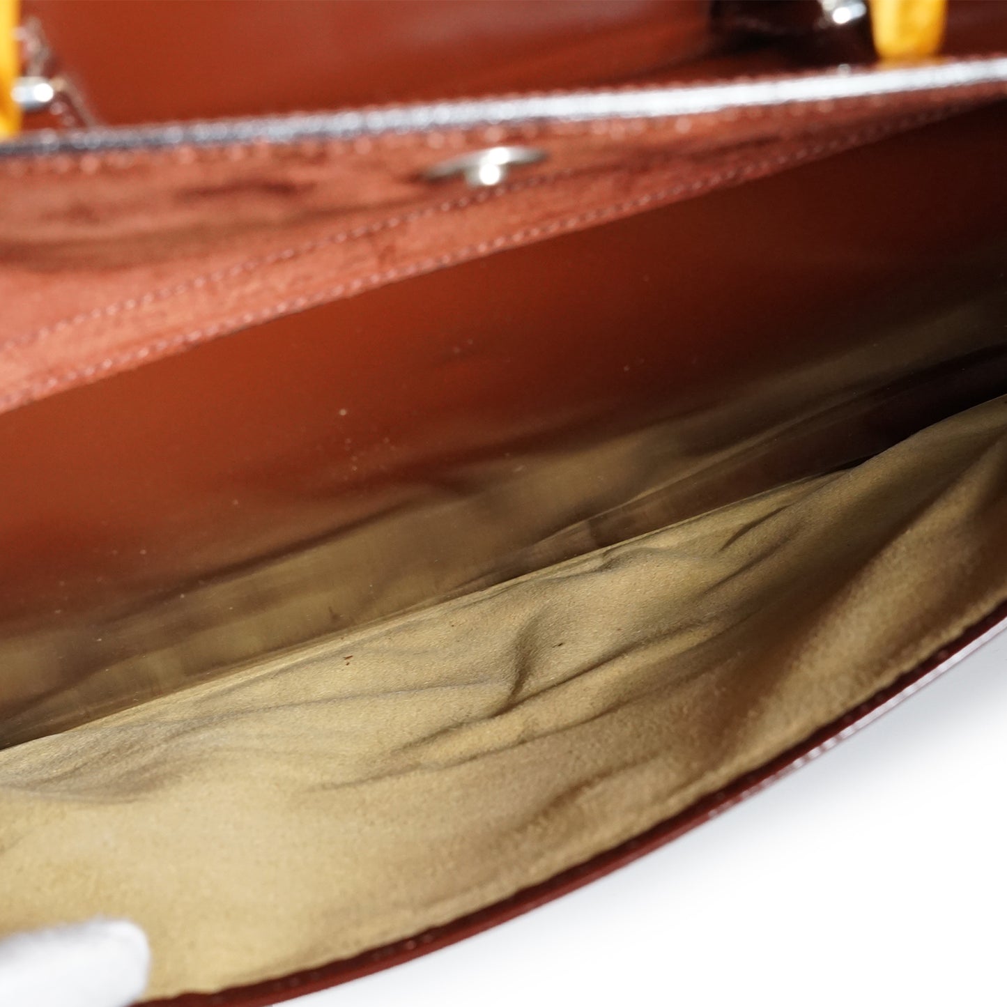 Vintage Bamboo Patent Leather Briefcase