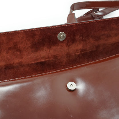 Vintage Bamboo Patent Leather Briefcase