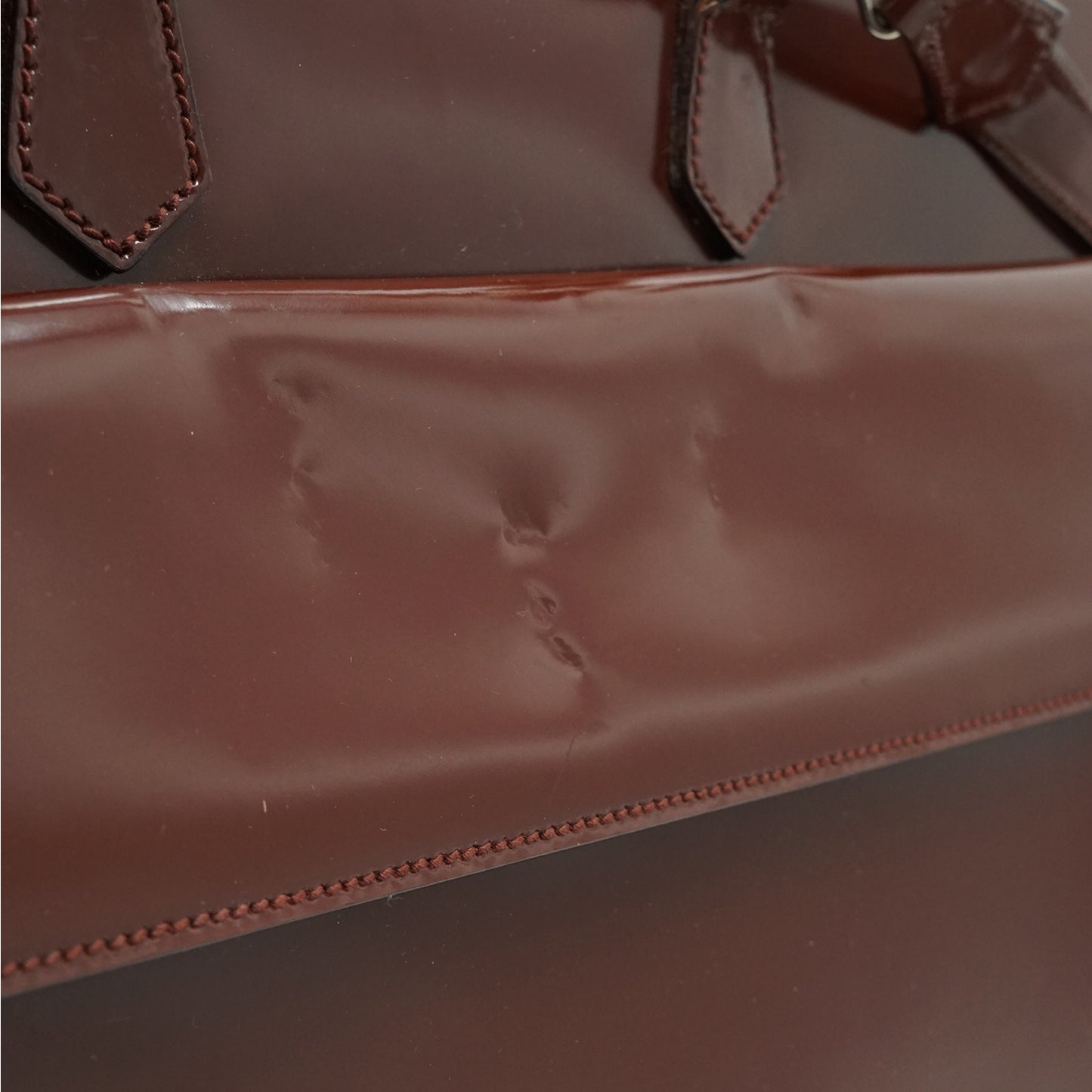 Vintage Bamboo Patent Leather Briefcase