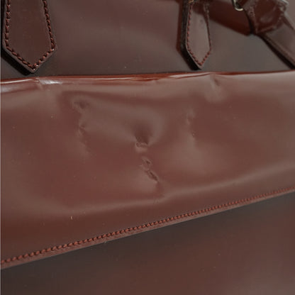 Vintage Bamboo Patent Leather Briefcase