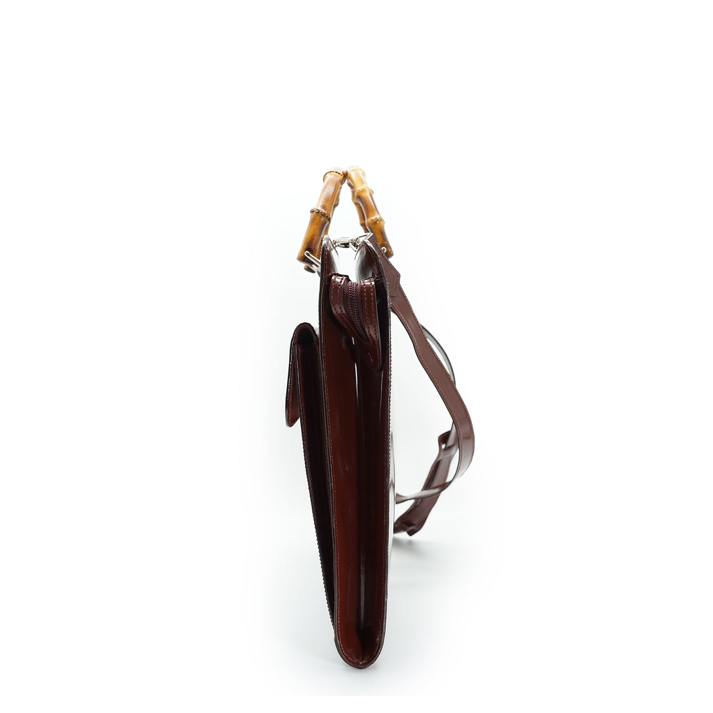 Vintage Bamboo Patent Leather Briefcase