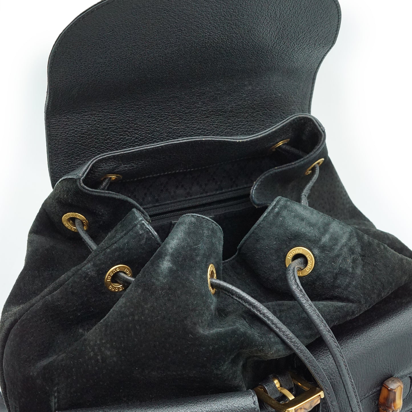 Vintage Bamboo Suede Backpack GM