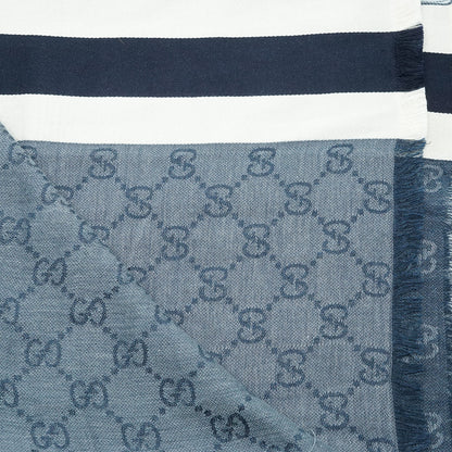 GG Silk Cotton Fringed Stole