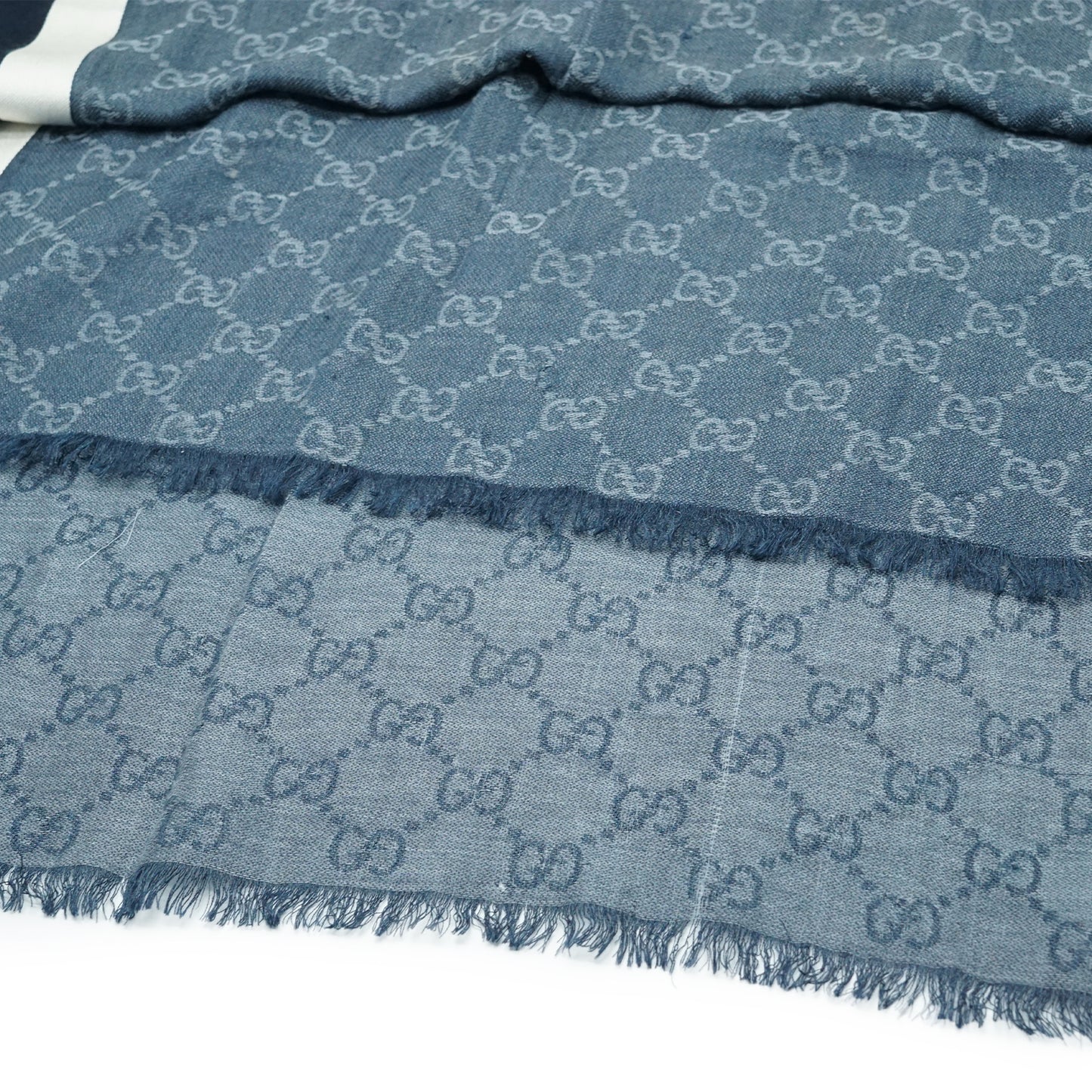 GG Silk Cotton Fringed Stole