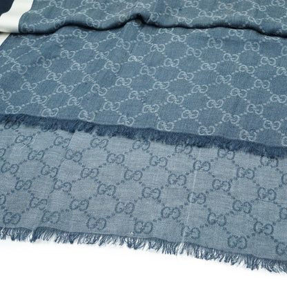 GG Silk Cotton Fringed Stole