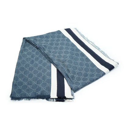 GG Silk Cotton Fringed Stole