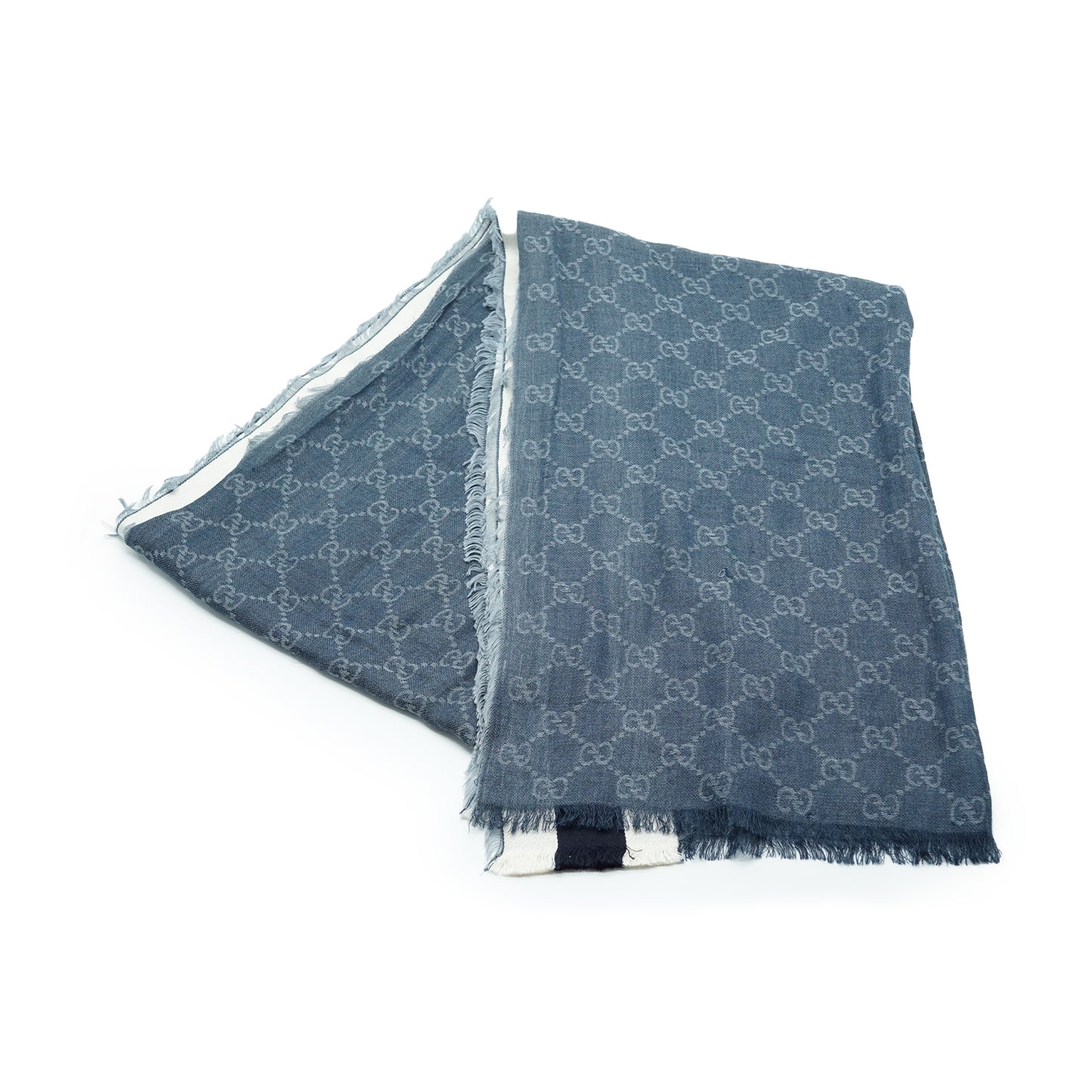 GG Silk Cotton Fringed Stole