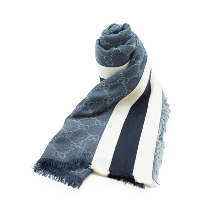 GG Silk Cotton Fringed Stole