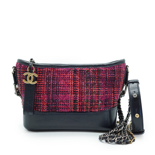 Gabrielle Tweed Multicolor Small Chain Hobo Bag