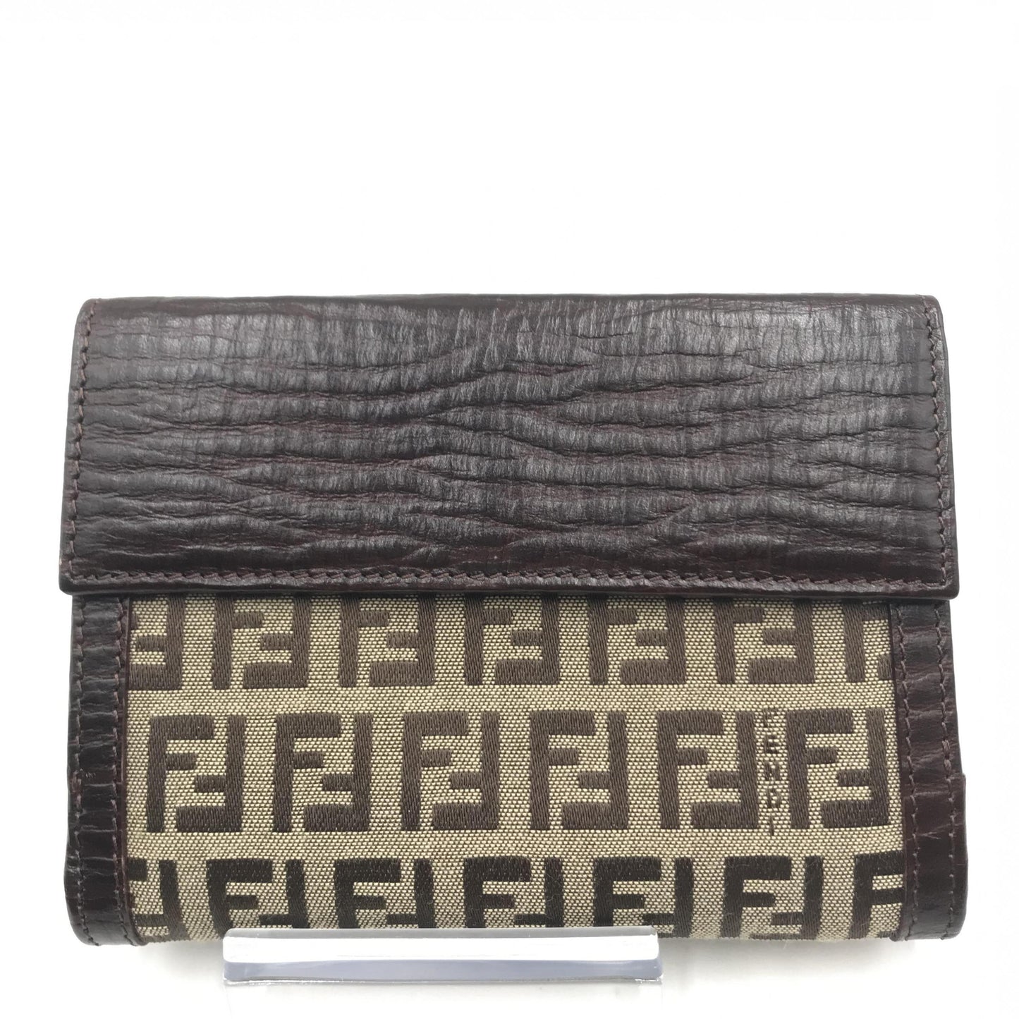 Fendi Trifold Zucca Wallet Canvas and Leather