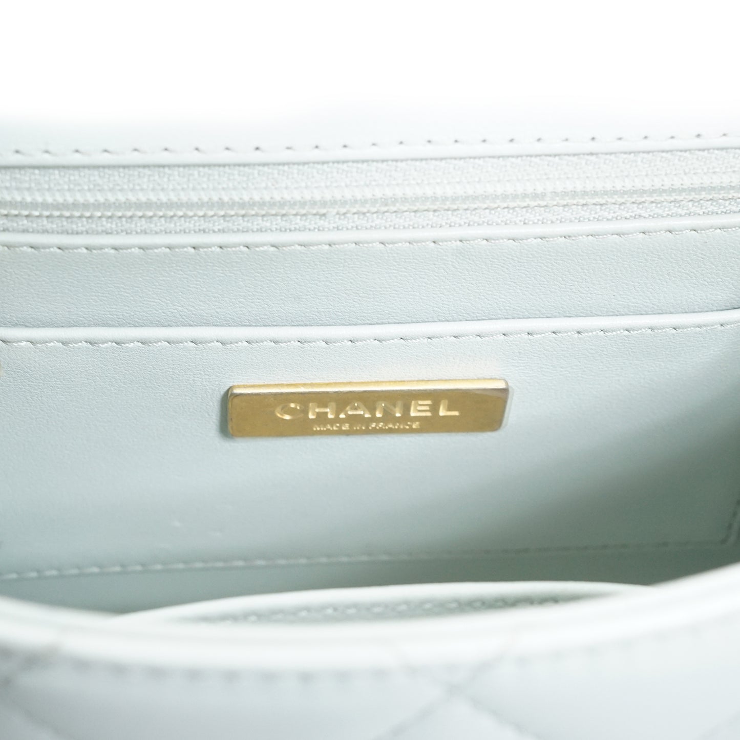 Mini Classic Flap Matelasse Lambskin Chain Top Handle Bag