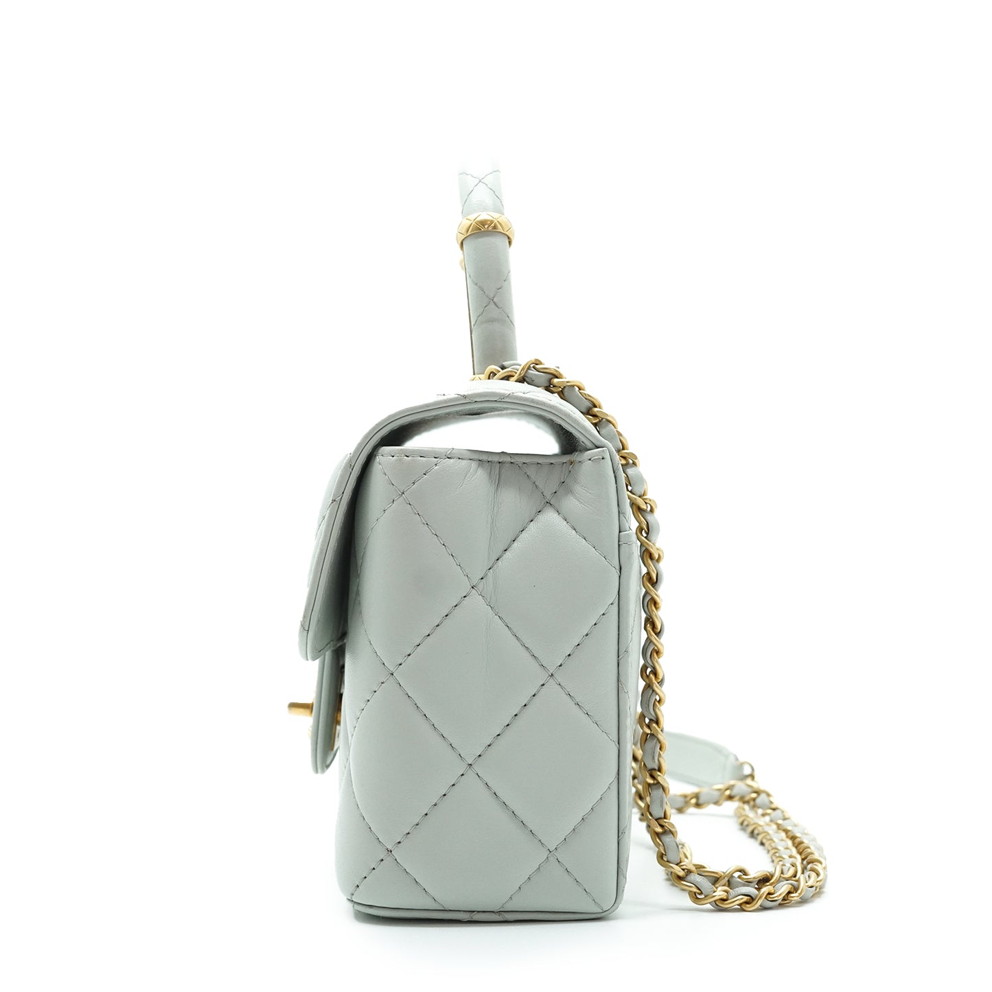 Mini Classic Flap Matelasse Lambskin Chain Top Handle Bag