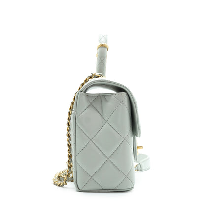 Mini Classic Flap Matelasse Lambskin Chain Top Handle Bag