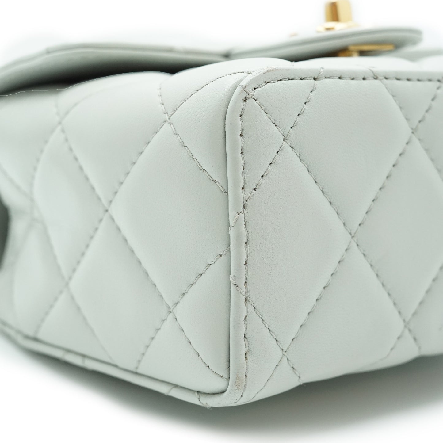 Mini Classic Flap Matelasse Lambskin Chain Top Handle Bag