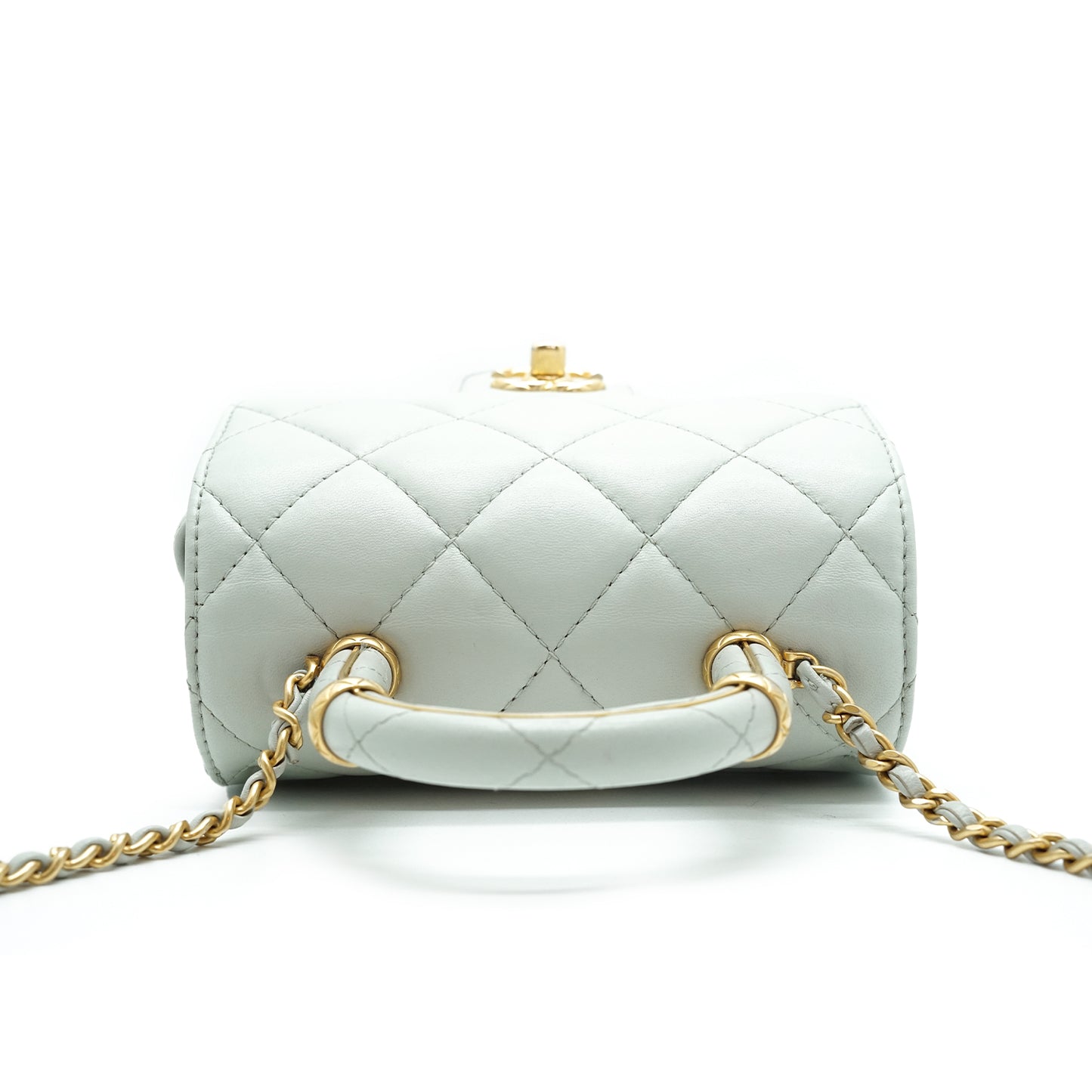 Mini Classic Flap Matelasse Lambskin Chain Top Handle Bag