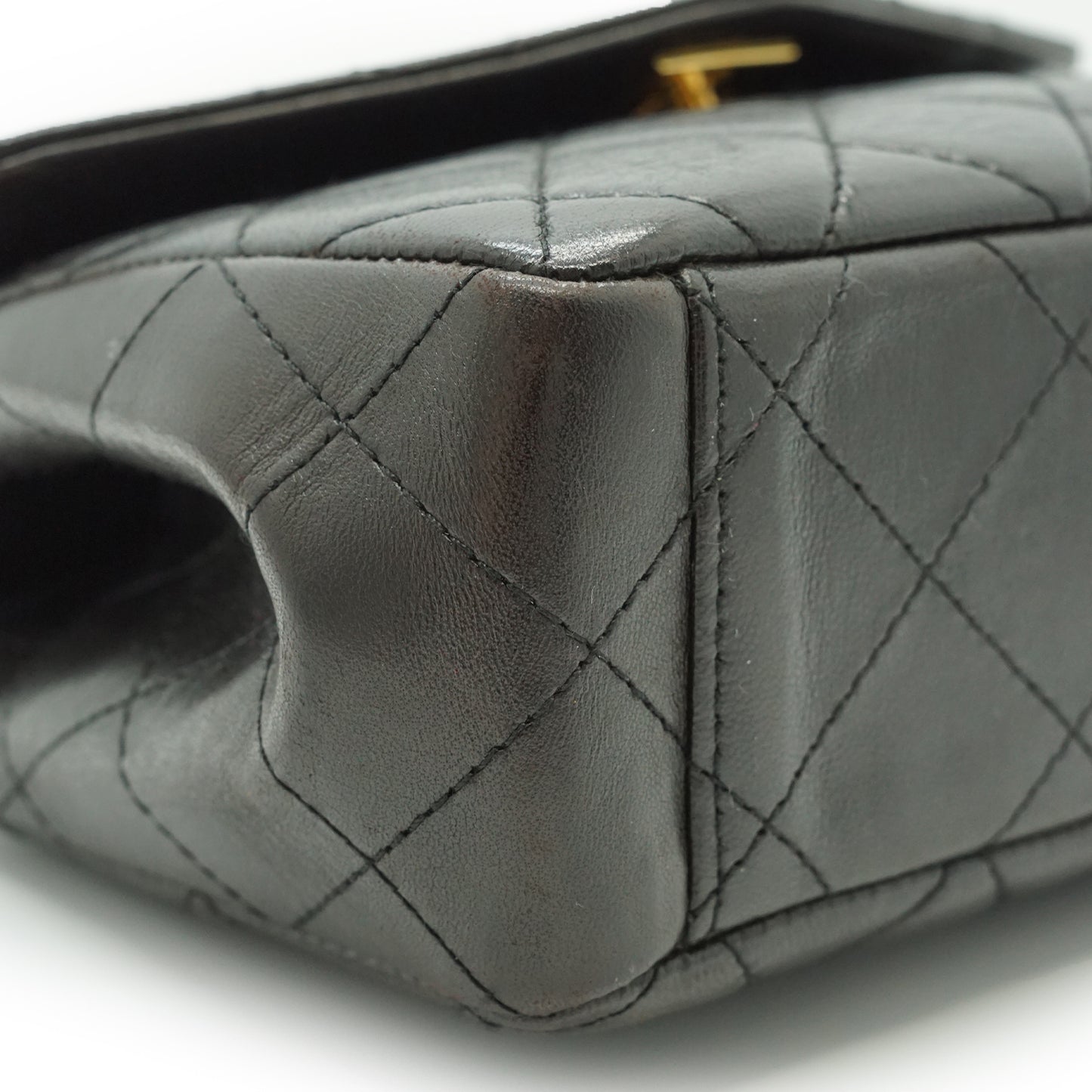 Vintage Mini Flap Matelasse Lambskin Top Handle Bag