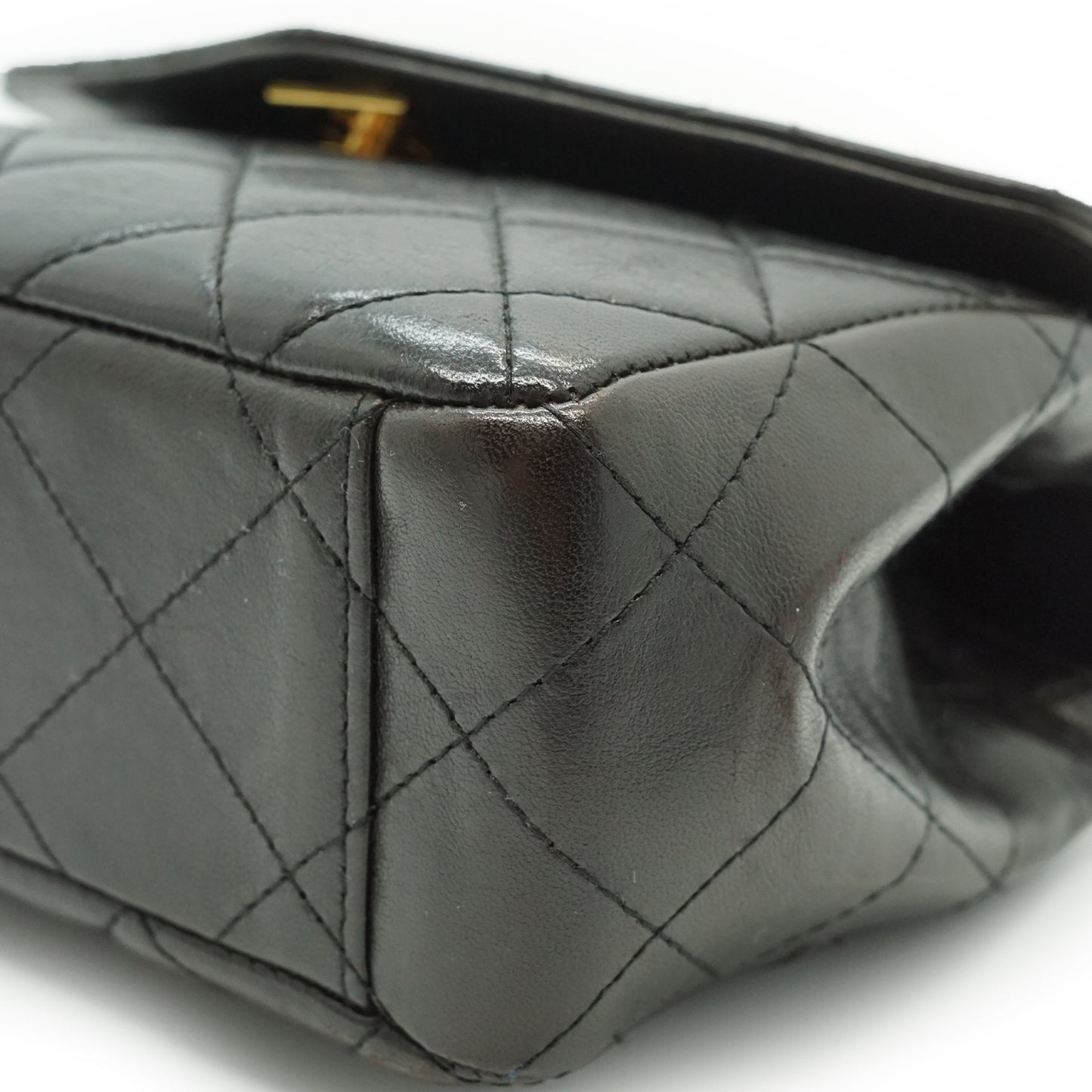 Vintage Mini Flap Matelasse Lambskin Top Handle Bag