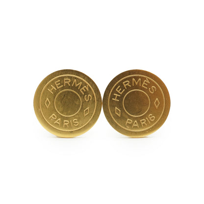 Vintage Hermes Paris Bijouterie Fantaisie Round Clip-on Earrings