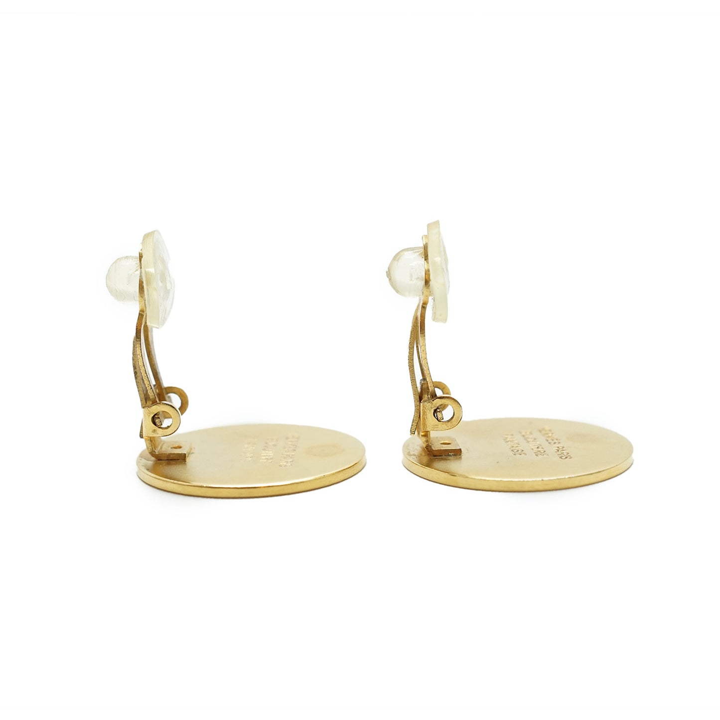 Vintage Hermes Paris Bijouterie Fantaisie Round Clip-on Earrings