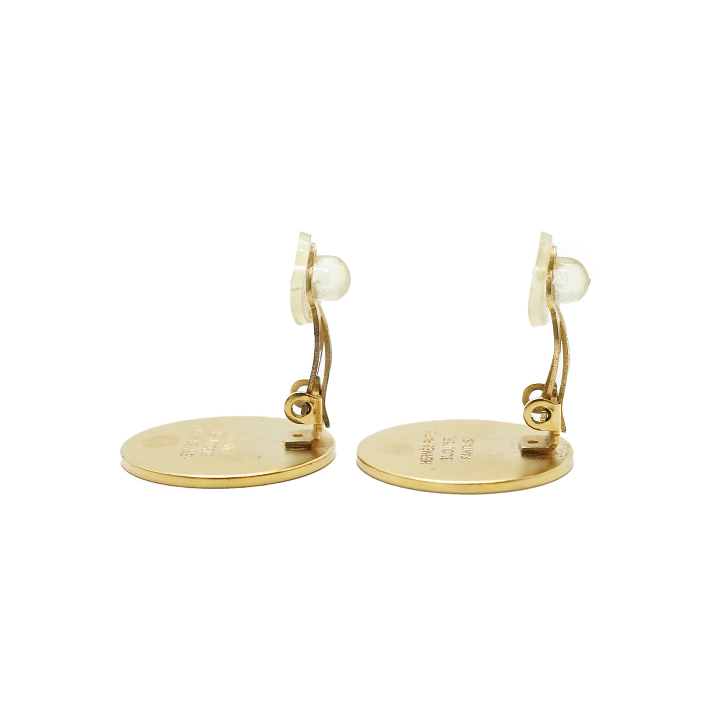 Vintage Hermes Paris Bijouterie Fantaisie Round Clip-on Earrings