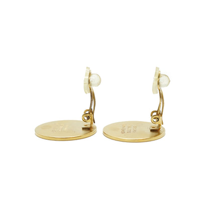 Vintage Hermes Paris Bijouterie Fantaisie Round Clip-on Earrings