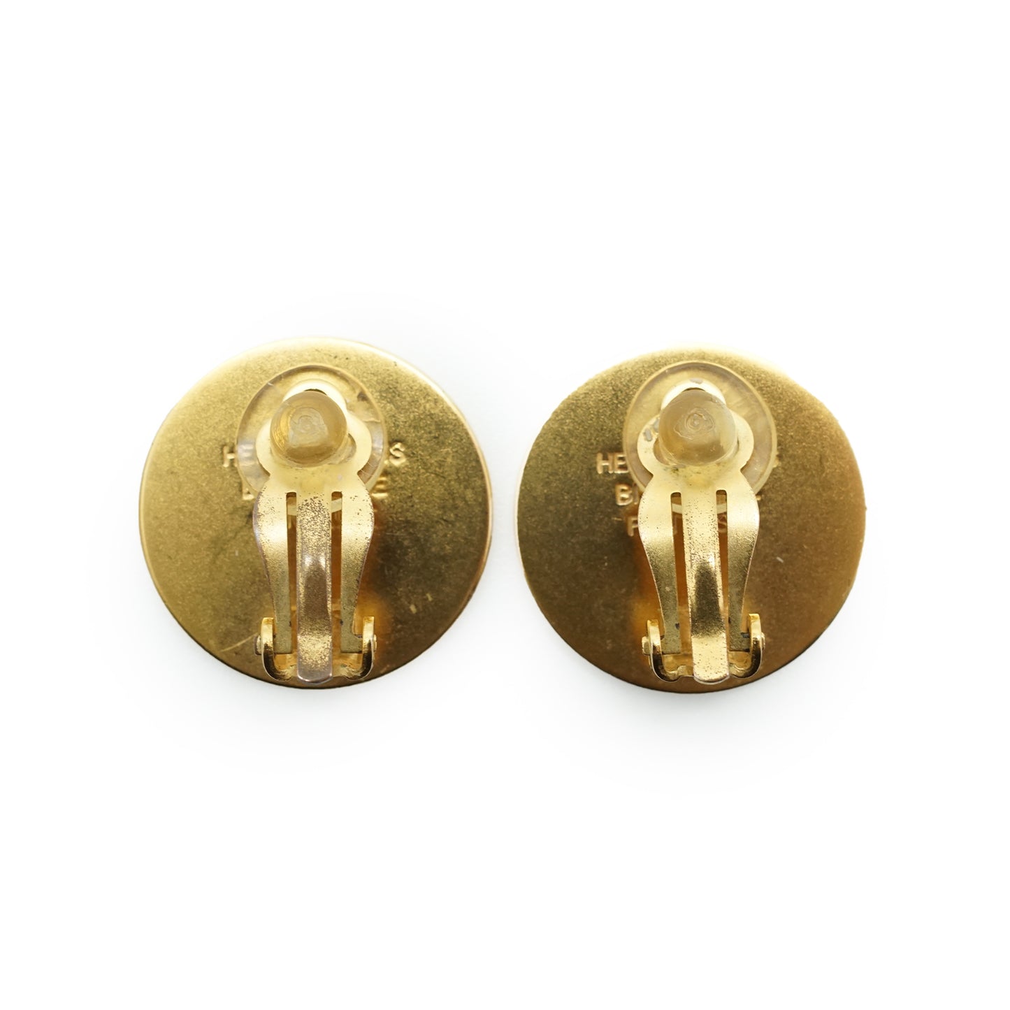 Vintage Hermes Paris Bijouterie Fantaisie Round Clip-on Earrings