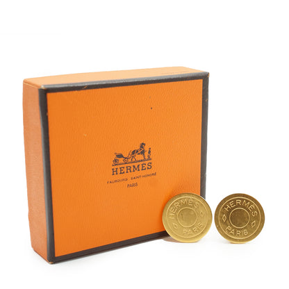 Vintage Hermes Paris Bijouterie Fantaisie Round Clip-on Earrings