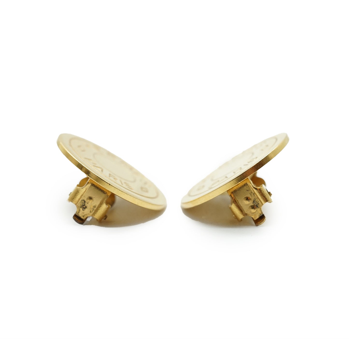Vintage Hermes Paris Bijouterie Fantaisie Round Clip-on Earrings
