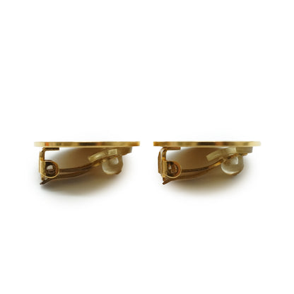 Vintage Hermes Paris Bijouterie Fantaisie Round Clip-on Earrings