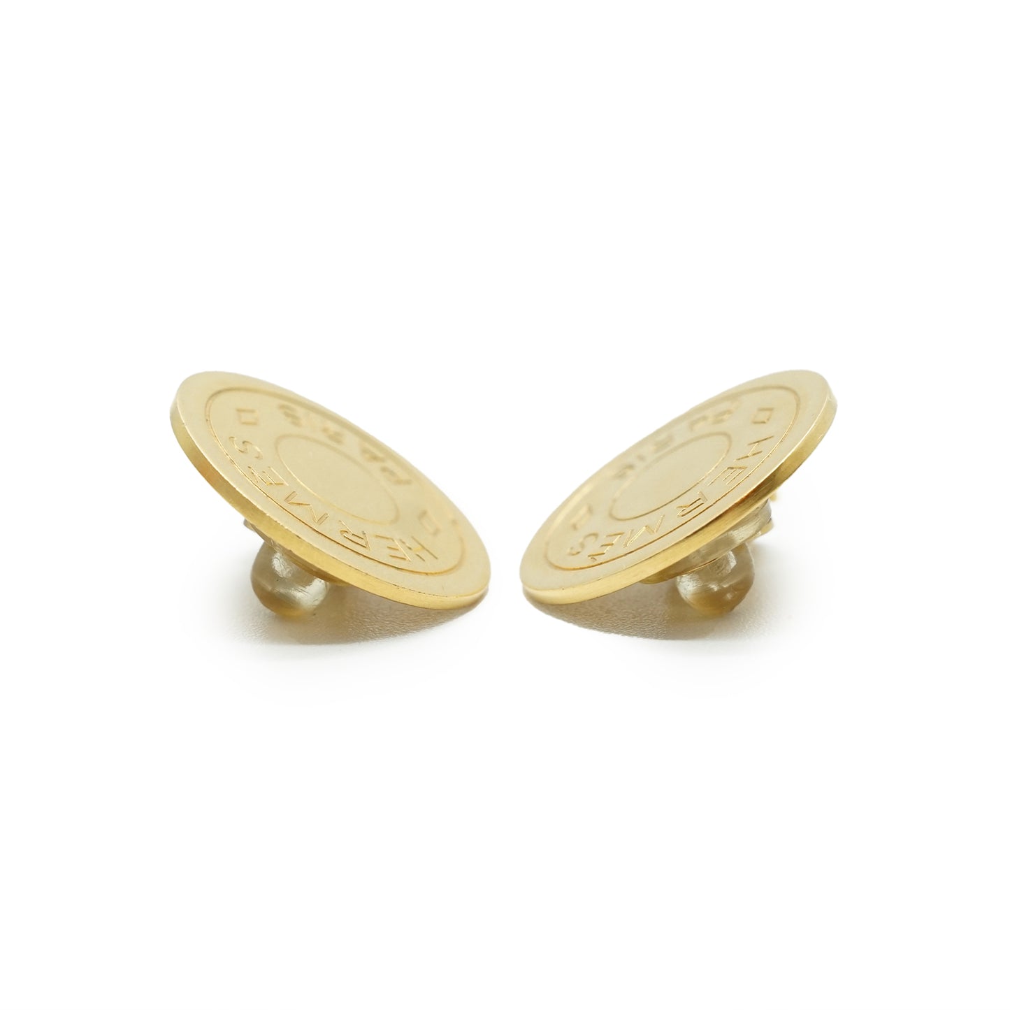 Vintage Hermes Paris Bijouterie Fantaisie Round Clip-on Earrings