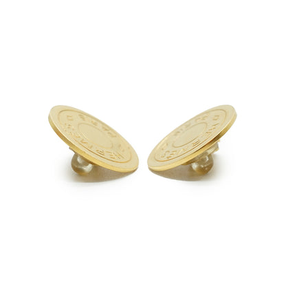 Vintage Hermes Paris Bijouterie Fantaisie Round Clip-on Earrings
