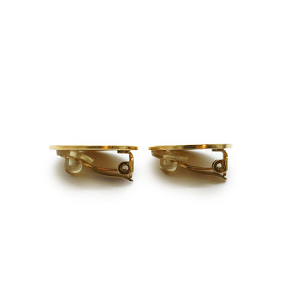 Vintage Hermes Paris Bijouterie Fantaisie Round Clip-on Earrings