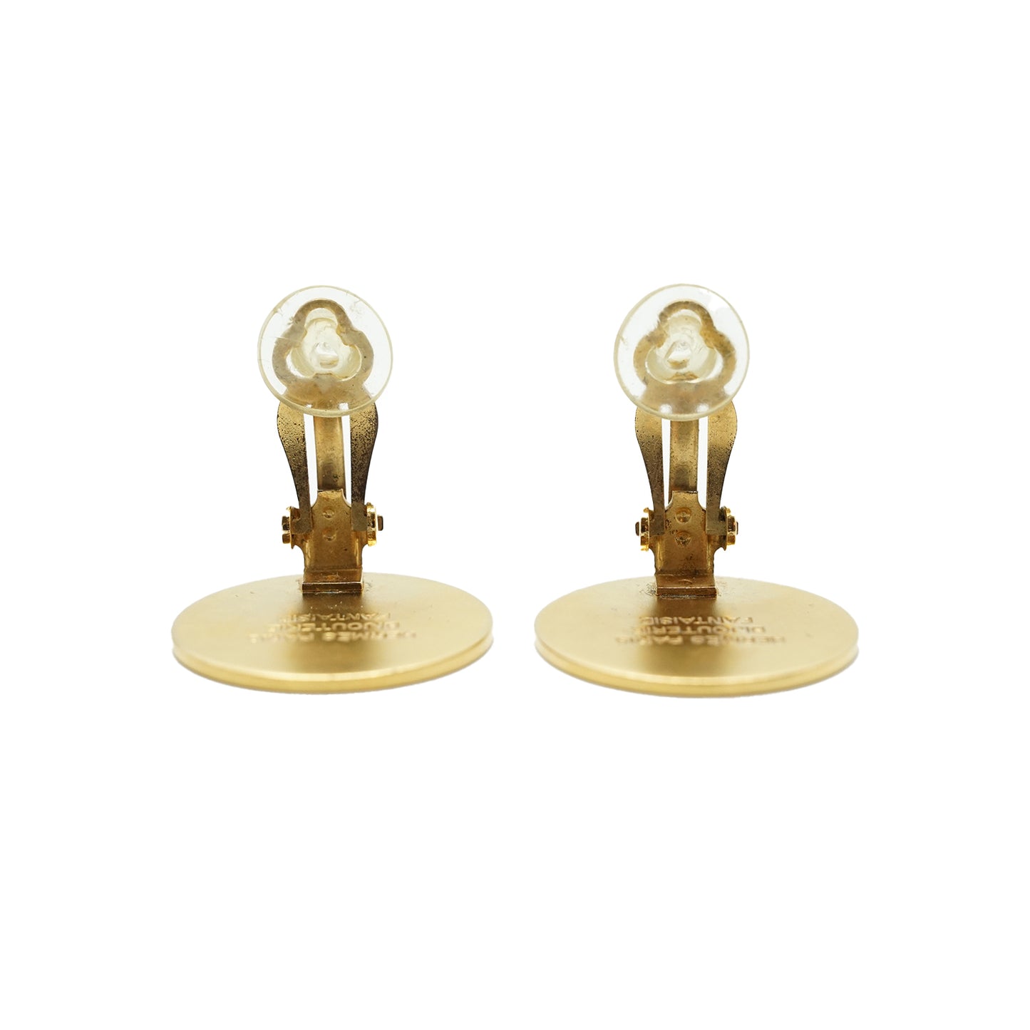 Vintage Hermes Paris Bijouterie Fantaisie Round Clip-on Earrings