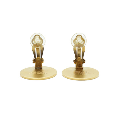 Vintage Hermes Paris Bijouterie Fantaisie Round Clip-on Earrings