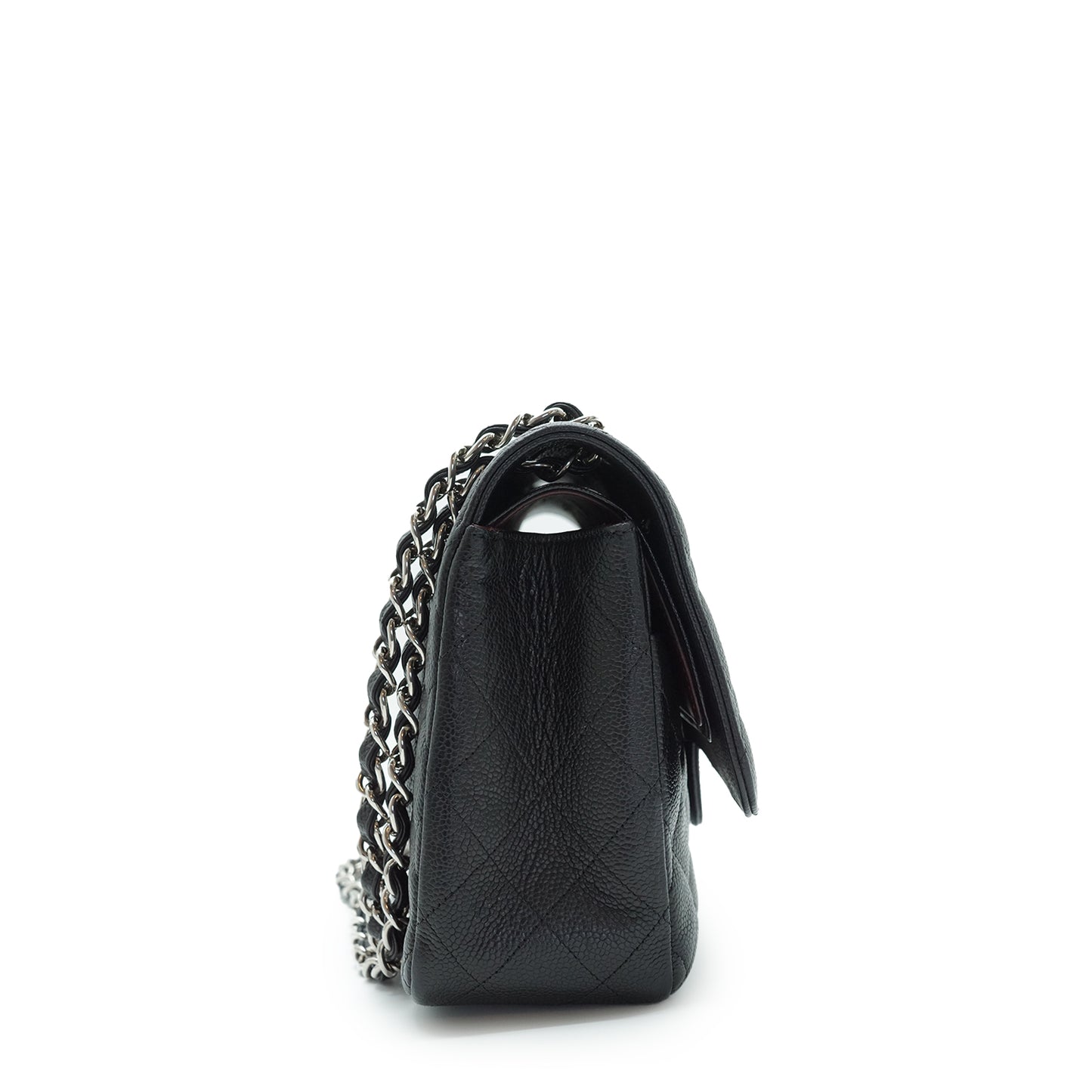 Caviar Matelasse Classic Jumbo 30 Double Flap Chain Shoulder Bag Silver Hardware