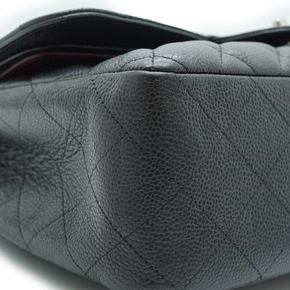 Caviar Matelasse Classic Jumbo 30 Double Flap Chain Shoulder Bag Silver Hardware