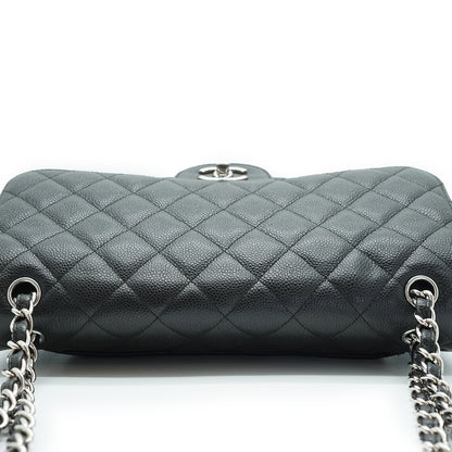 Caviar Matelasse Classic Jumbo 30 Double Flap Chain Shoulder Bag Silver Hardware
