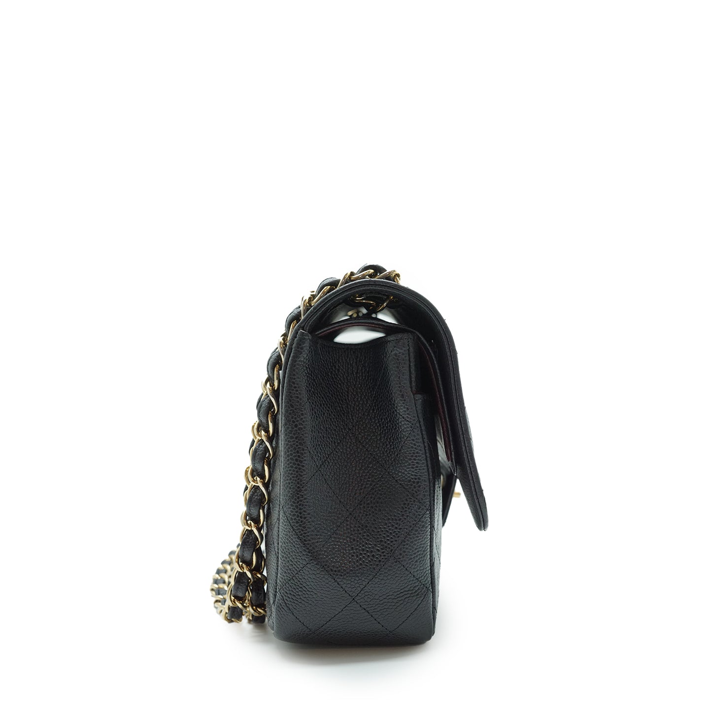 Caviar Matelasse Classic Jumbo 30 Double Flap Chain Shoulder Bag Gold Hardware
