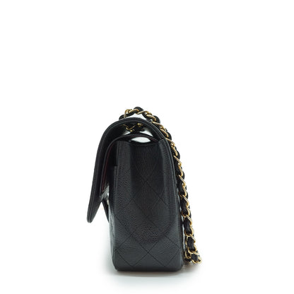 Caviar Matelasse Classic Jumbo 30 Double Flap Chain Shoulder Bag Gold Hardware