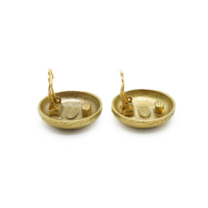 CC Logo Textured Button Clip-on Earrings GP