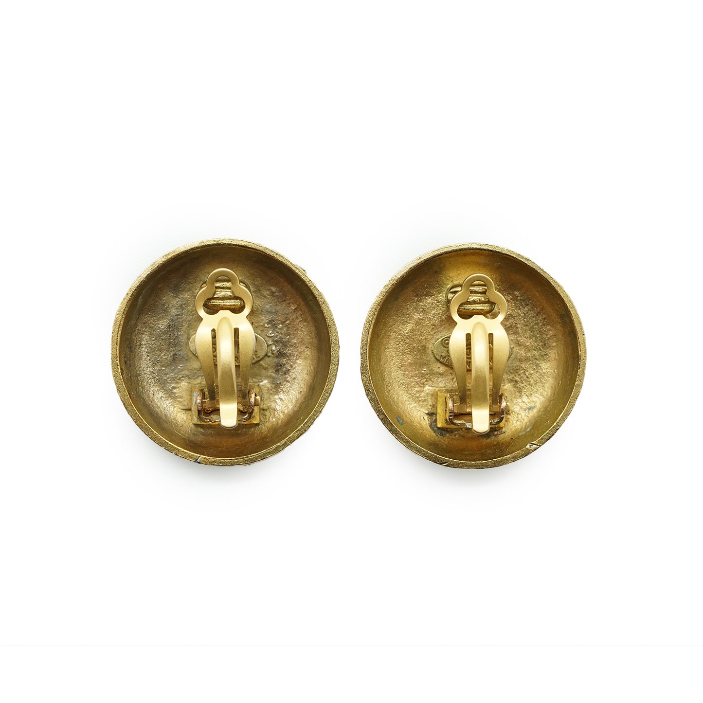 CC Logo Textured Button Clip-on Earrings GP