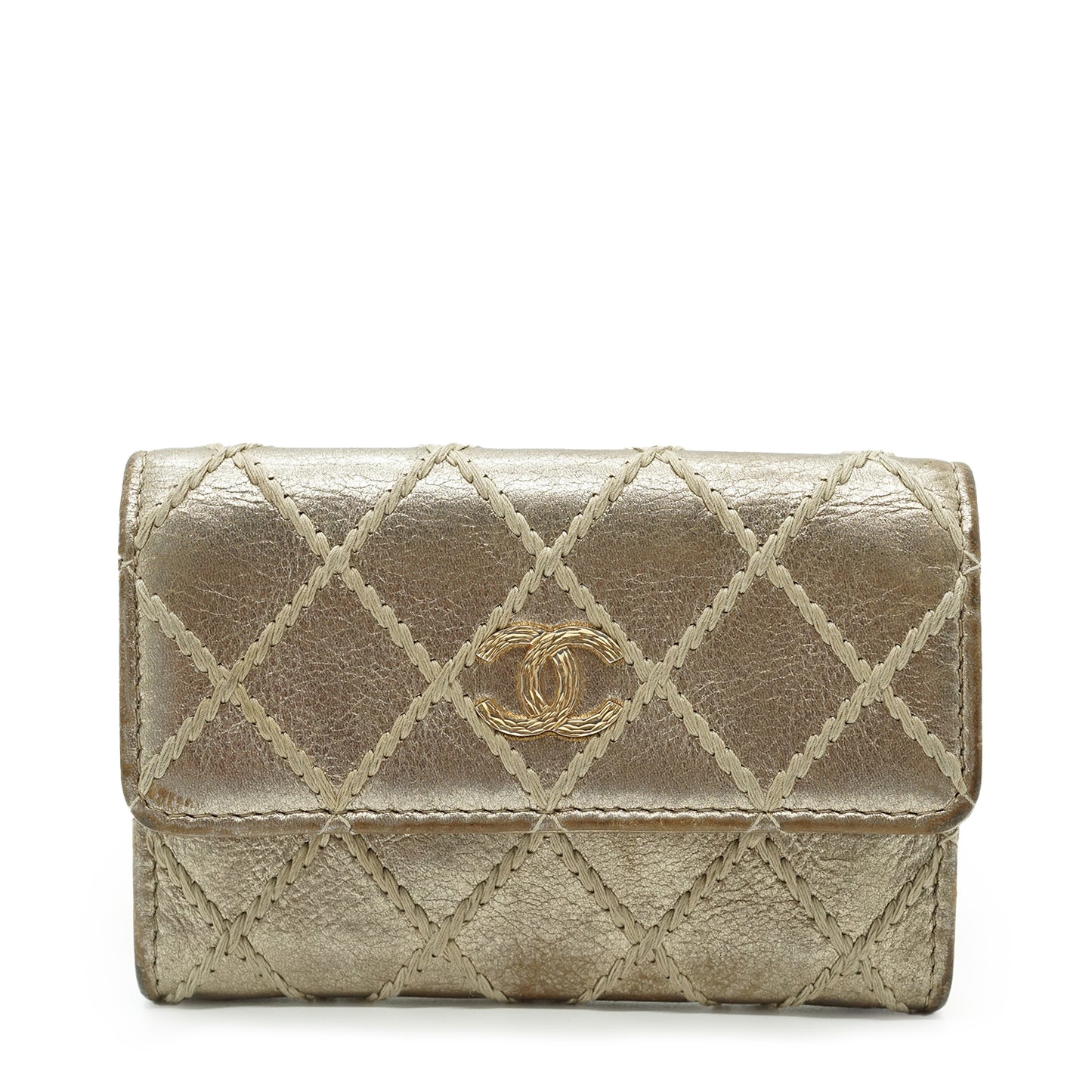 CC Metallic Gold Compact Flap Wallet